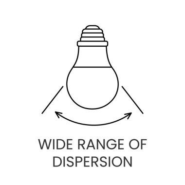 Işık ışınlarının geniş bir açıyla yayıldığını gösteren vektör biçiminde çizgi simgesi