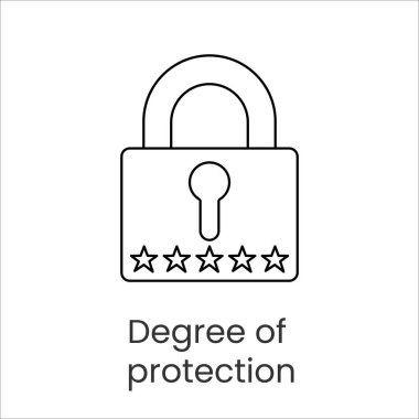 Koruma derecesini temsil eden vektör satırı simgesi.