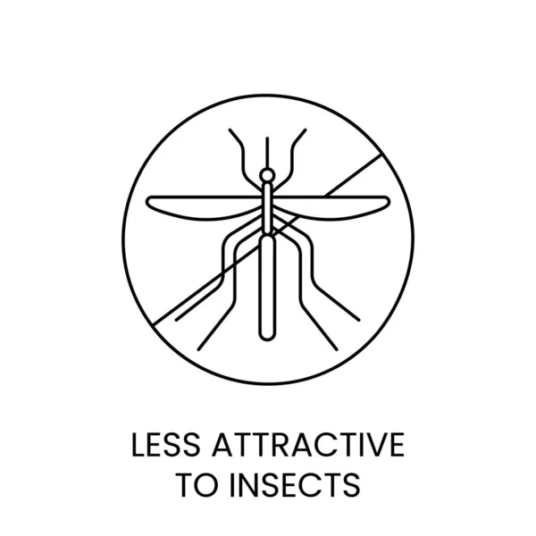Linjeikon Vektorformat Som Föreställer Överstruken Mygga Eller Insektssymbol Insektsavvisande Belysning — Stock vektor