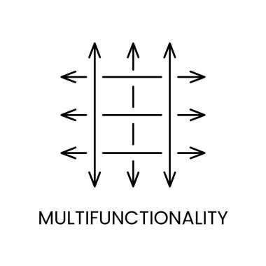 Vektör satırı biçiminde çokluişlevlilik tasvir eden simge.