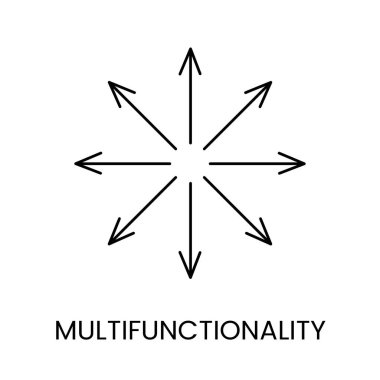 Vektör satırı biçiminde çokluişlevlilik tasvir eden simge.