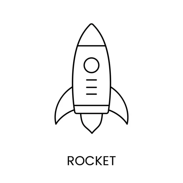 Vector Line Icon Representing Rocket — Stock Vector