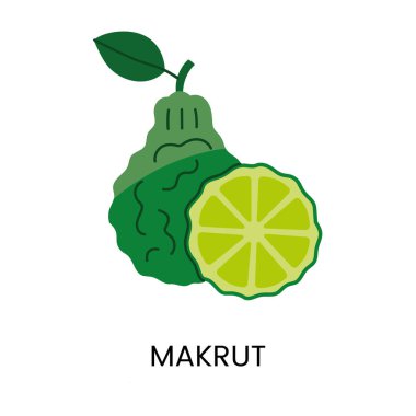 Citrus meyvesi, Kaffir limonu, Kombava veya Makrut, vektör içinde bu alerjik maddenin varlığına ilişkin gıda ambalajlarını gösteren illüstrasyon