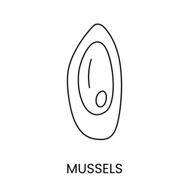 Kabuklu deniz ürünleri çizgisi simgesi vektör, deniz ürünleri resimleme