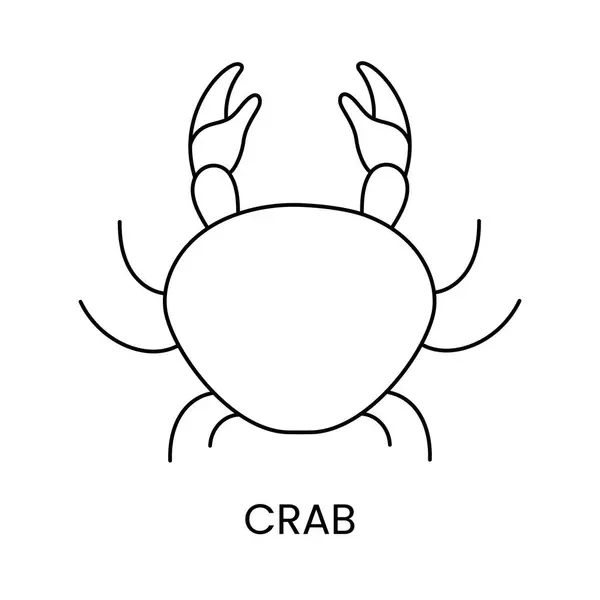 Krabba Linje Ikon Vektor Skaldjur Illustration — Stock vektor