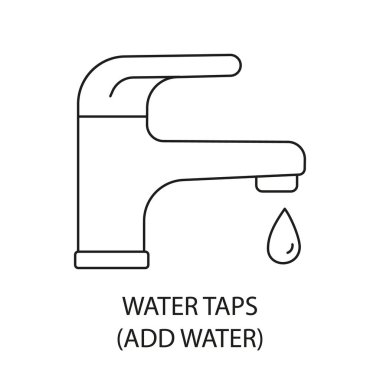 Su musluğu, yiyecek ambalajındaki izler için su vektör çizgisi simgesi eklenmesi gerekiyor.