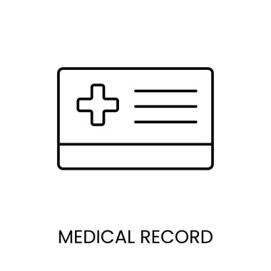 Diyabet eğitimi materyalleri için tıbbi kart çizgisi ikonu vektörü.