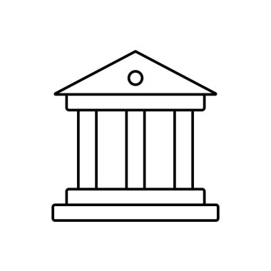 Banka inşa çizgisi simgesi vektörü.