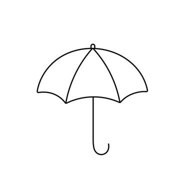 Yiyecek ambalajı için vektör çizgisi simgesini eriten şemsiye