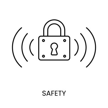 Bağlantısız ödeme hattı vektör ikonu güvenliği, asma kilit.
