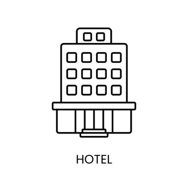 Otel siyah çizgi vektör simgesi.