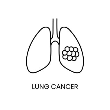 Akciğer kanseri çizgisi ikon vektör kanseri kötü huylu hastalık.