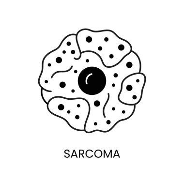 Kanser sarkomu çizgisi ikon vektör kanseri kötü huylu hastalık.