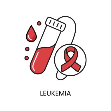 Kan kanseri lösemi çizgisi ikon vektör kanseri kötü huylu hastalık.