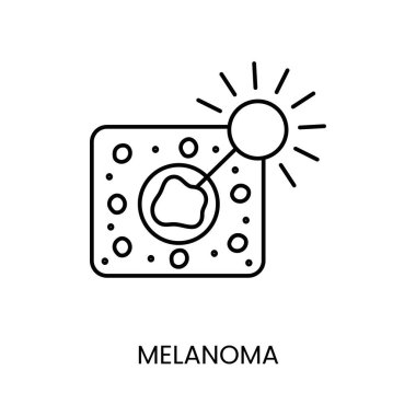 Cilt kanseri melanom çizgisi ikon vektör kanseri kötü huylu hastalık.