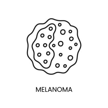 Cilt kanseri melanom çizgisi ikon vektör kanseri kötü huylu hastalık.