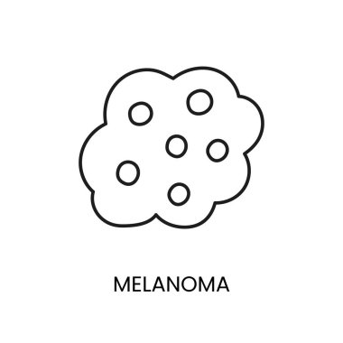 Cilt kanseri melanom çizgisi ikon vektör kanseri kötü huylu hastalık.