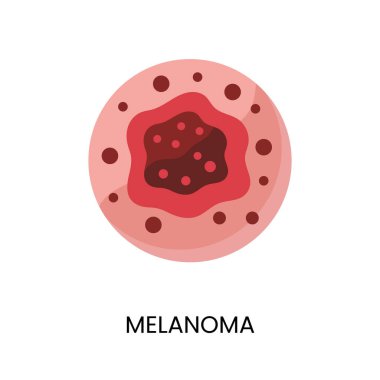 Cilt kanseri melanom çizgisi ikon vektör kanseri kötü huylu hastalık.