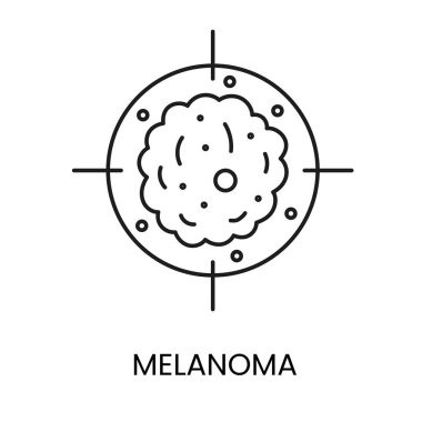 Cilt kanseri melanom çizgisi ikon vektör kanseri kötü huylu hastalık.