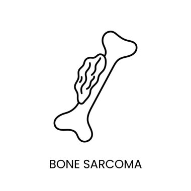 Kanser osteosarkom çizgisi ikon vektör kanseri kötü huylu hastalık.