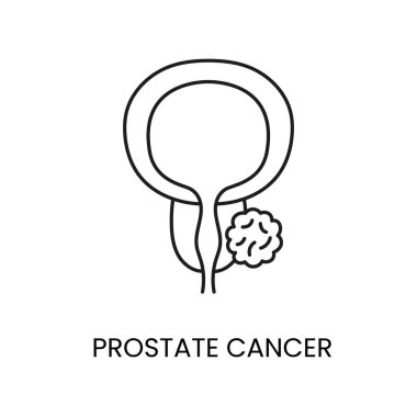 Prostat kanseri çizgisi ikon vektör kanseri kötü huylu hastalık.