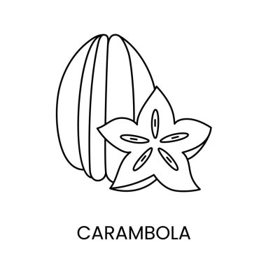Vektör içinde yıldız meyve karambola çizgi simgesi