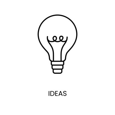 Vektör içindeki Fikir Ampulü doğrusal simgesi.