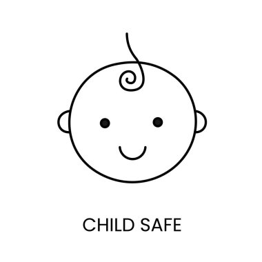 Çocuk satırı simgesi için güvenli vektör içinde düzenlenebilir vuruş ambalaj için.