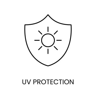 Paketleme için düzenlenebilir vuruşu olan vektör içinde UV koruma çizgisi simgesi.