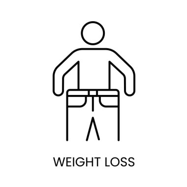 Diyabet semptomları veya kilo kaybı, düzenlenebilir felçli çizgi vektör simgesini yemeyi reddetme.