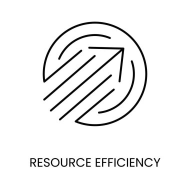 Resource efficiency vector line icon with editable stroke, for packaging. clipart