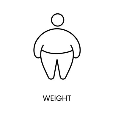 Obesity line icon in vector with editable stroke. clipart