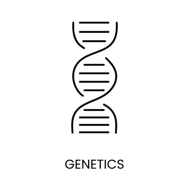 Dna helix symbolizing genetics line icon in vector with editable stroke. clipart