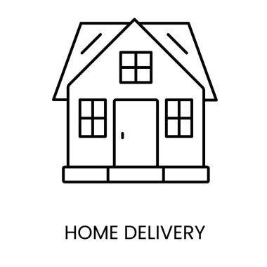 Düzenlenebilir vuruşlu Ev Teslim Satırı vektör simgesi.