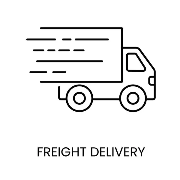 Freight Delivery Line Vector Icon Editable Stroke — Vettoriale Stock