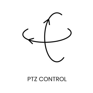 Ptz control line vector icon with editable stroke. clipart