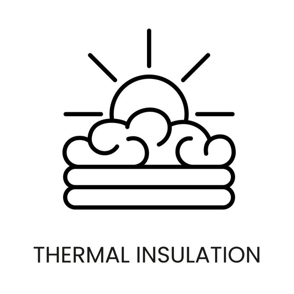 Значок вектора теплоизоляции с редактируемым штрихом.
