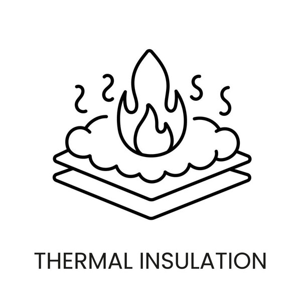 Значок вектора теплоизоляции с редактируемым штрихом.