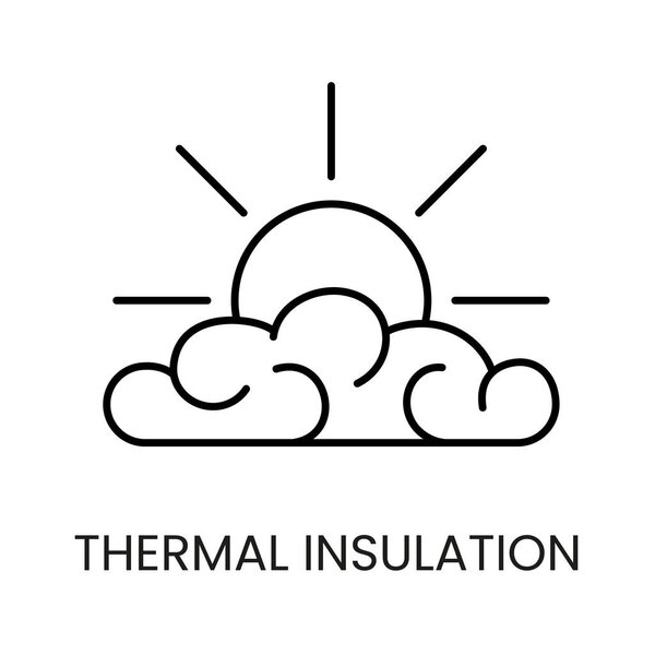 Значок вектора теплоизоляции с редактируемым штрихом.