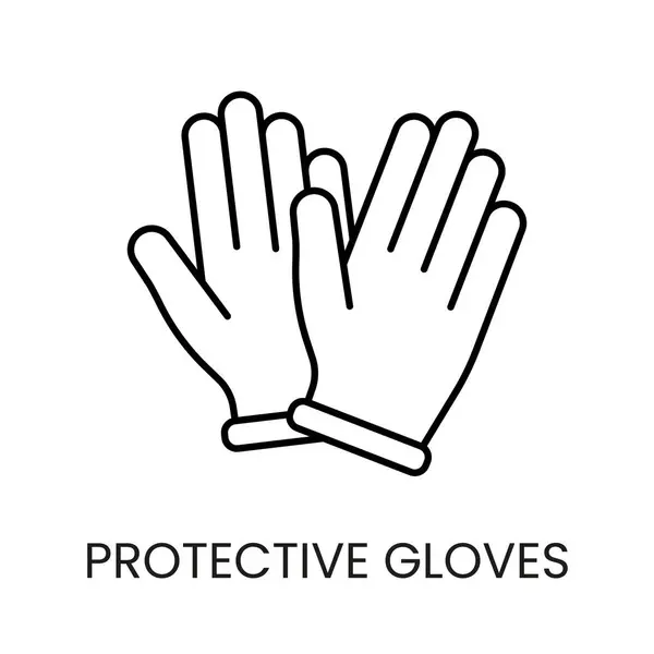 Eldivenler veya eldivenler düzenlenebilir felçli koruyucu çizgi vektör simgesi.