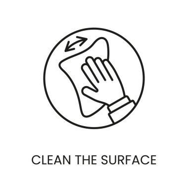 Düzenlenebilir Vuruşla Yüzey Temizleme Satırı Simgesi Vektörünü Temizle.