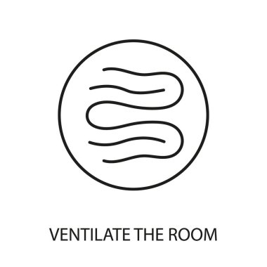 Ventilation of the room line icon vector with editable stroke. clipart