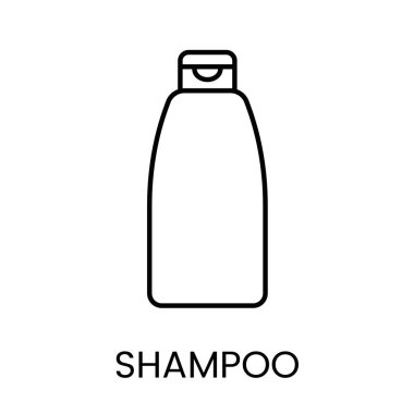 Saç bakım ürünlerini temsil eden düzenlenebilir bir şampuan şişesi ikonu..