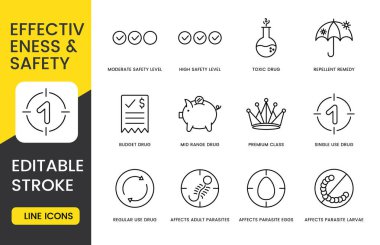 Bir dizi uyuşturucu etkinliği ve vektör içindeki güvenlik simgeleri, bütçeyi, orta dereceli ve premium sınıf uyuşturucuları, tek veya düzenli kullanım ve düzenlenebilir bir felce sahip parazit yaşam evreleri üzerindeki etkileri.