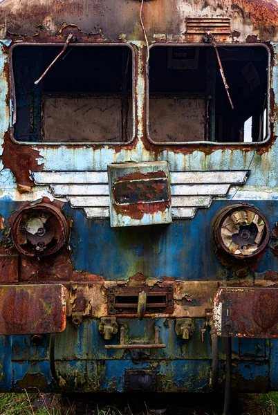 Old Rusty Electric Multiple Unit Train Decommissioned Abandoned Railway Siding — Stock Photo, Image