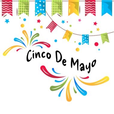 Cinco de Majo Meksika tatil vektör karikatürü çizimi