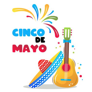 Cinco de Majo Meksika tatil vektör karikatürü çizimi