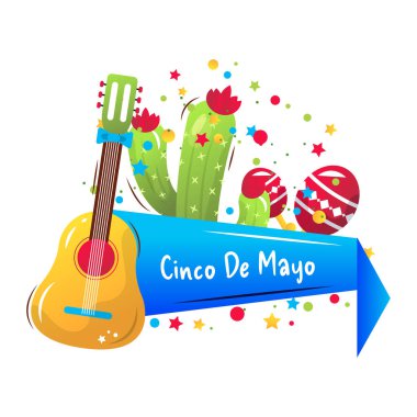 Cinco de Majo Meksika tatil vektörü karikatür çerçevesi