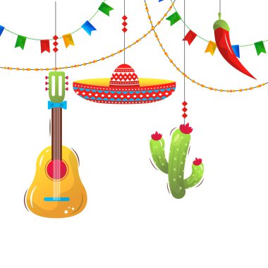 Cinco de Majo Meksika tatil vektör karikatürü çizimi