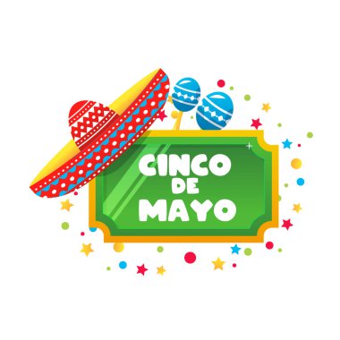 Cinco de Majo Meksika tatil vektörü karikatür çerçevesi